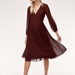 Aritzia Wilfred Maroon Wrap Midi Dress Size Medium